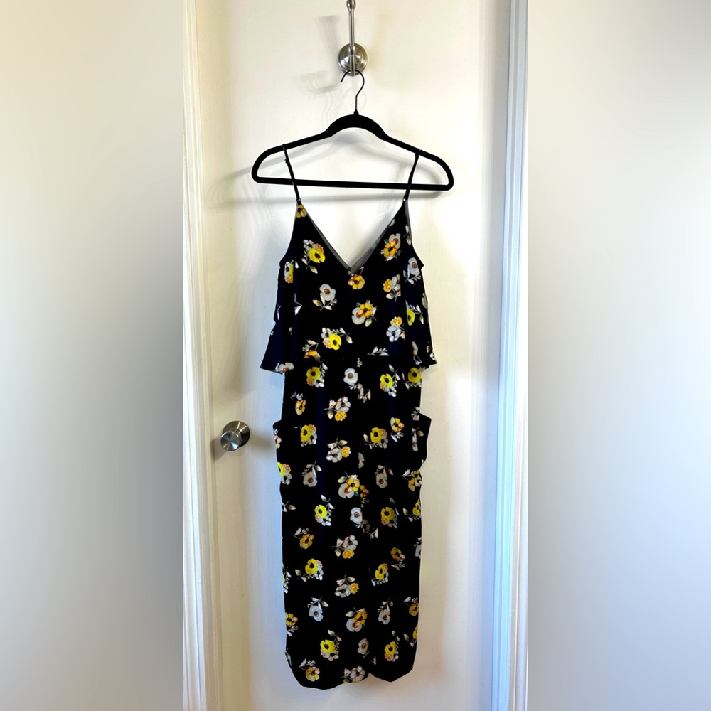 AVEC LES FILLES Black Floral Jumpsuit